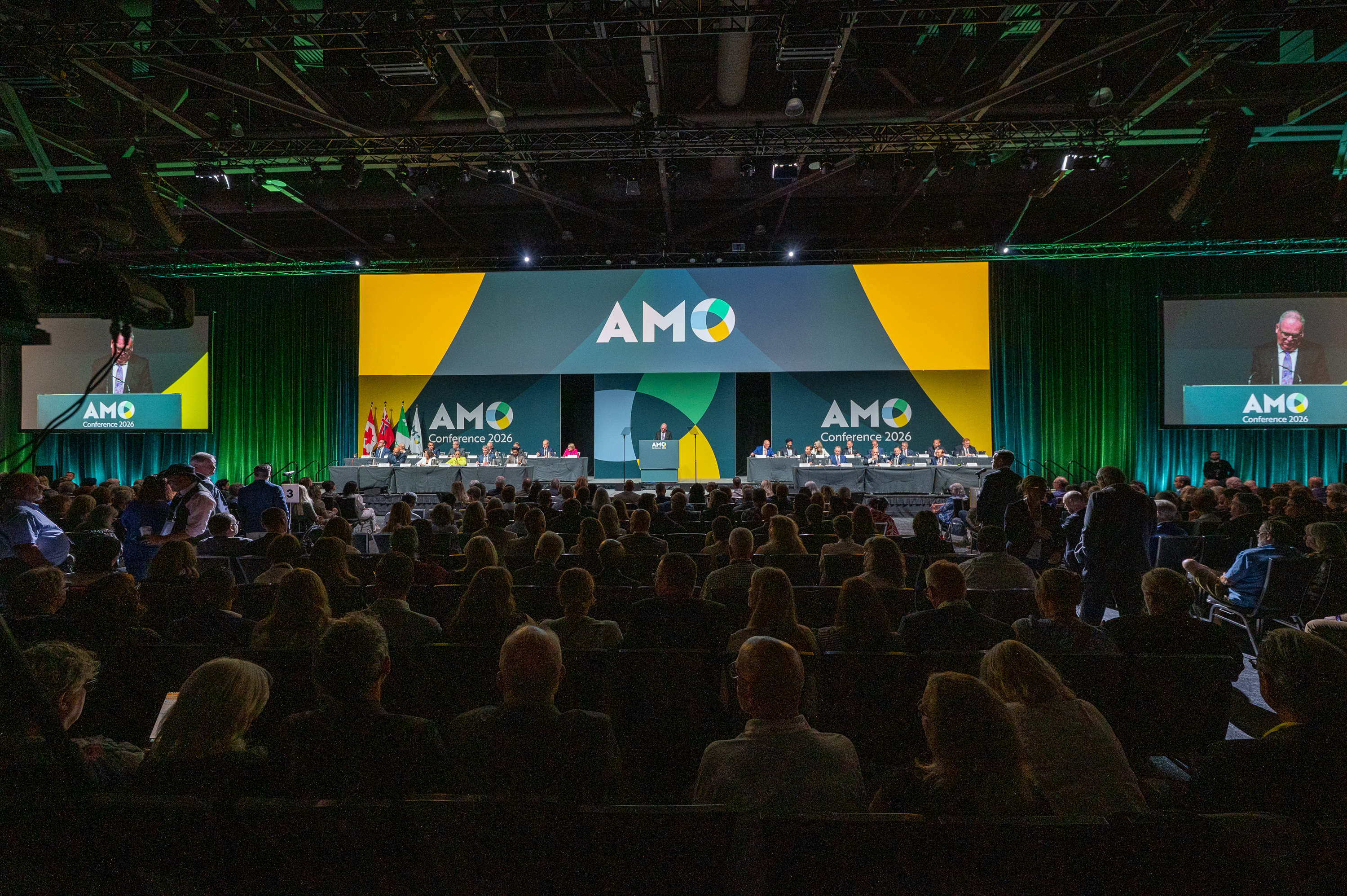 AMO conference stage during minister's forum