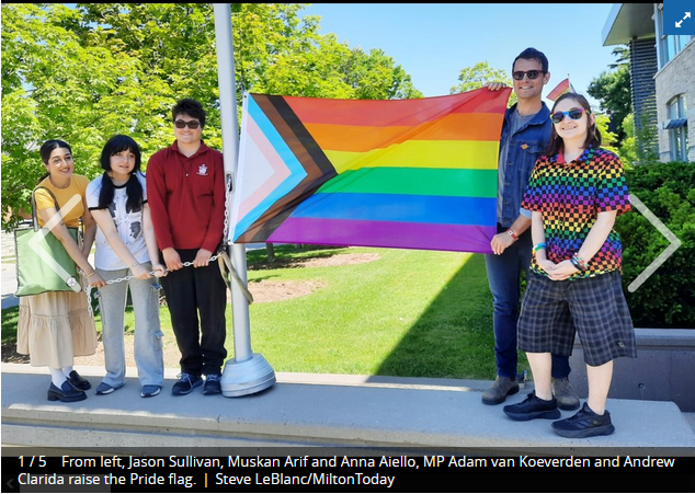 Pride flag raising gives Milton's 2SLGBTQIA+ community chance to ‘celebrate who they are’