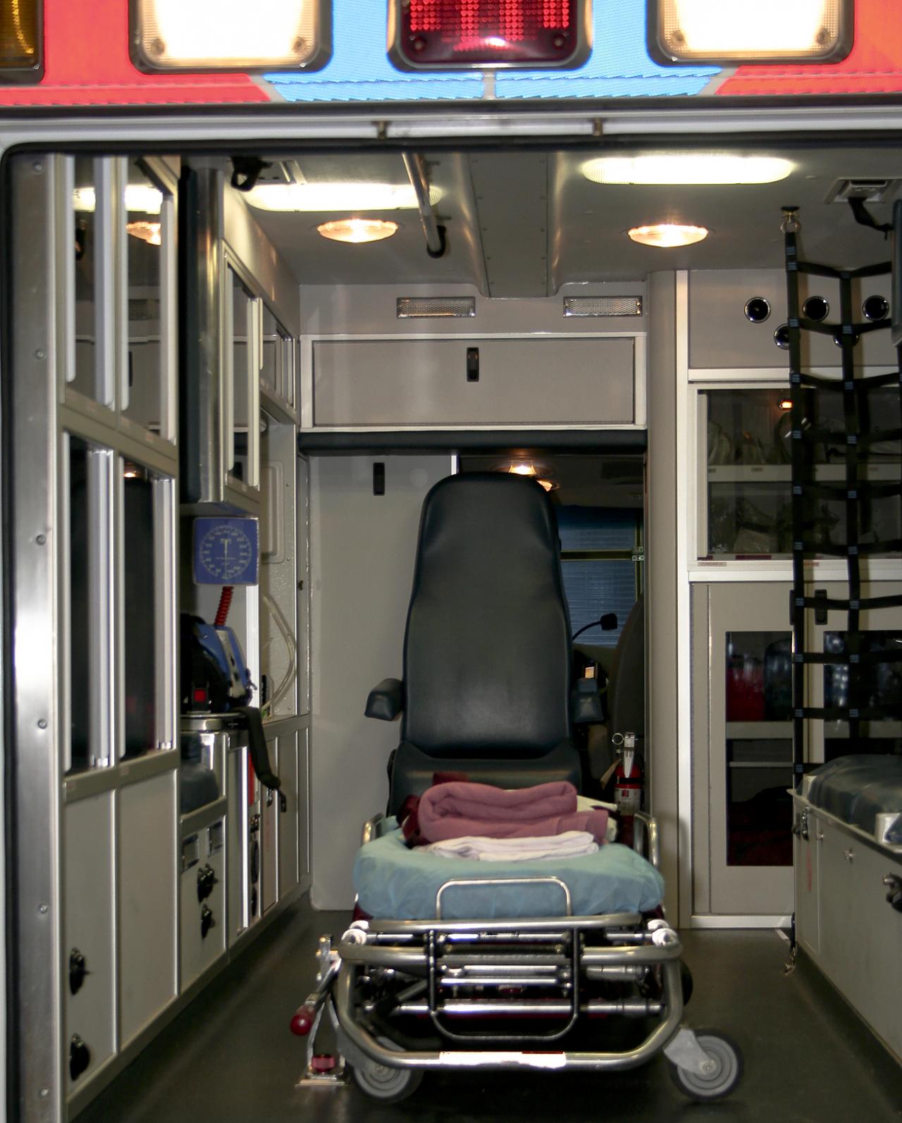 Image of the back of an EMS vehicle